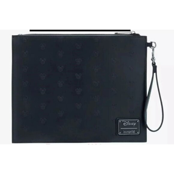 NWT Disney Loungefly Mickey Mouse Black Embossed Wristlet Bag - Picture 1 of 8